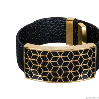 Браслет Fiore Luna, на кожаном черном ремешке, CB03209-4 G